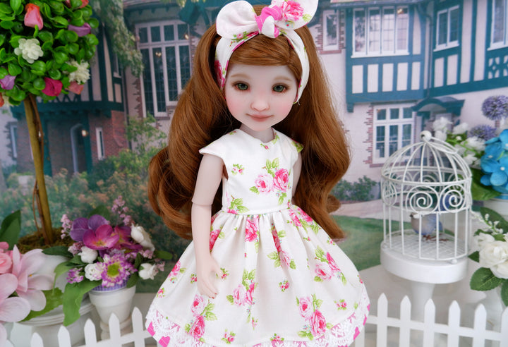 Bright Roses - dress & sandals for Ruby Red Fashion Friends doll