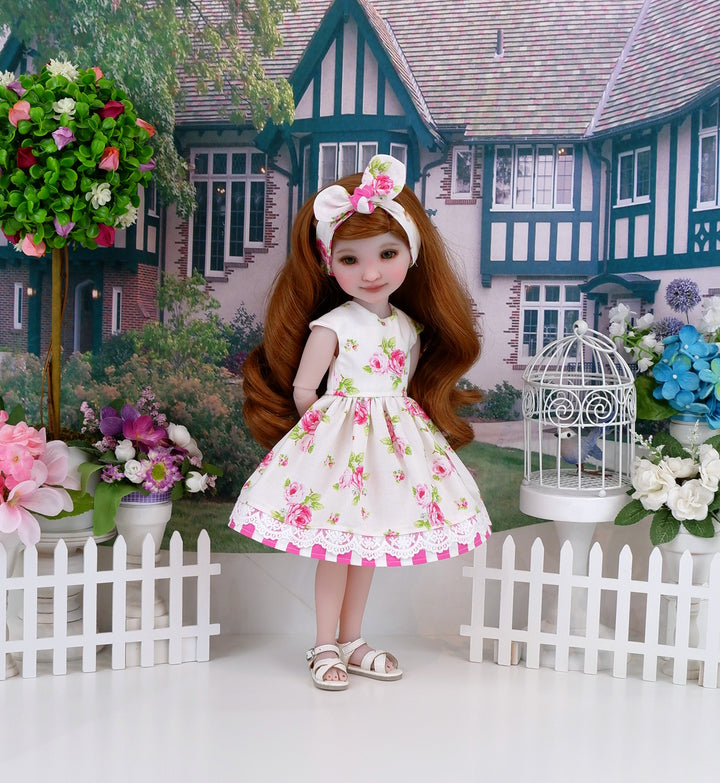 Bright Roses - dress & sandals for Ruby Red Fashion Friends doll