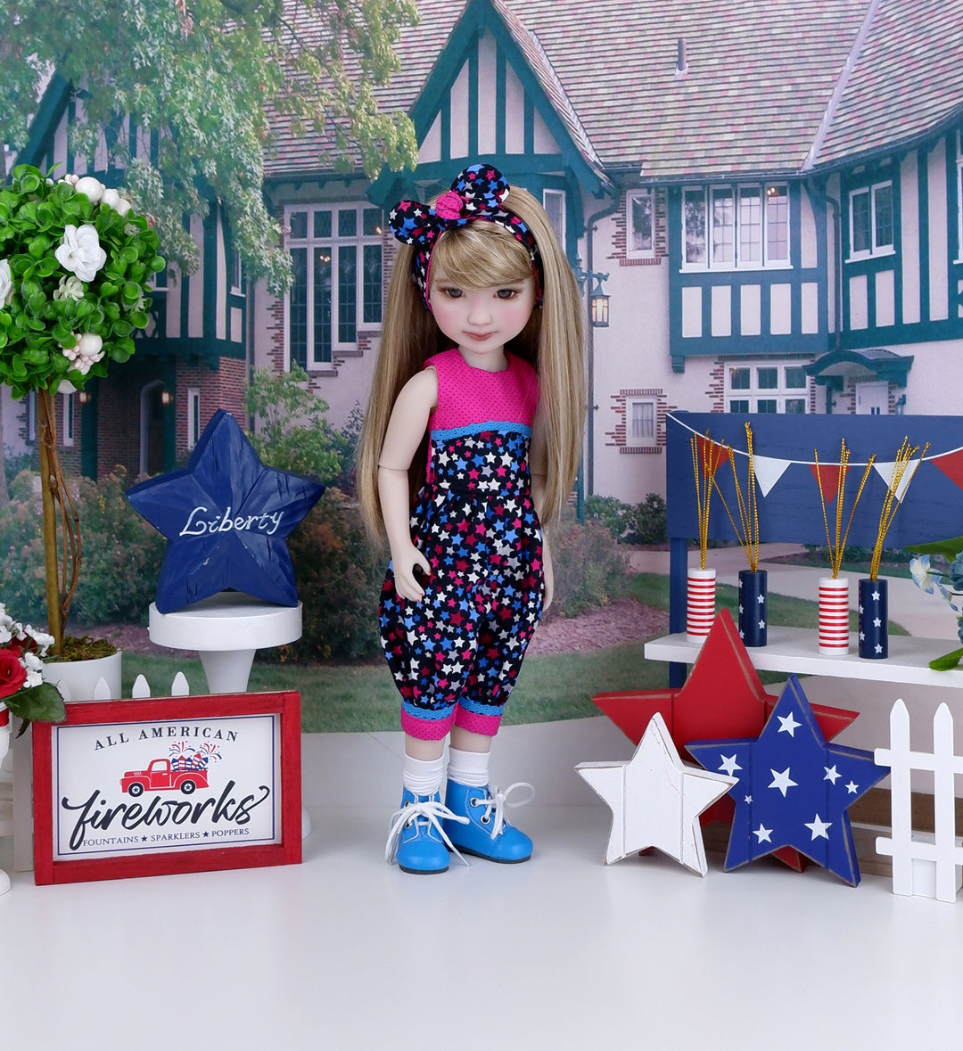 Bright Stars - romper with boots for Ruby Red Fashion Friends doll