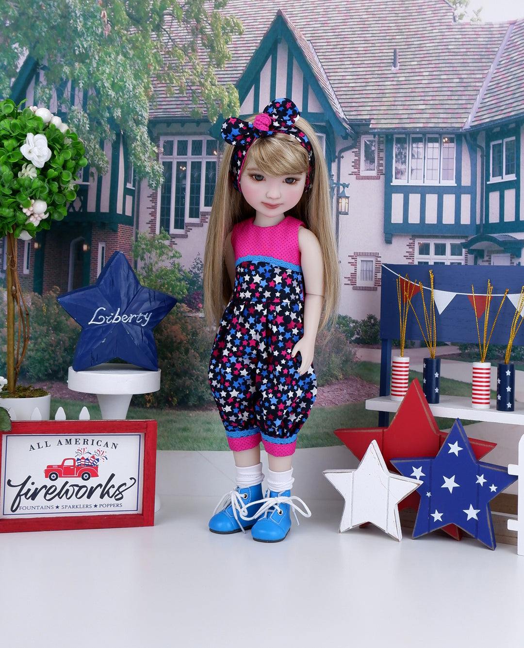 Bright Stars - romper with boots for Ruby Red Fashion Friends doll