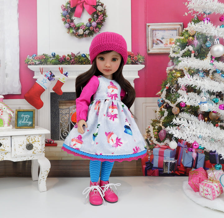 Bundled Up Snowman - dress ensemble with boots for Ruby Red Fashion Friends doll