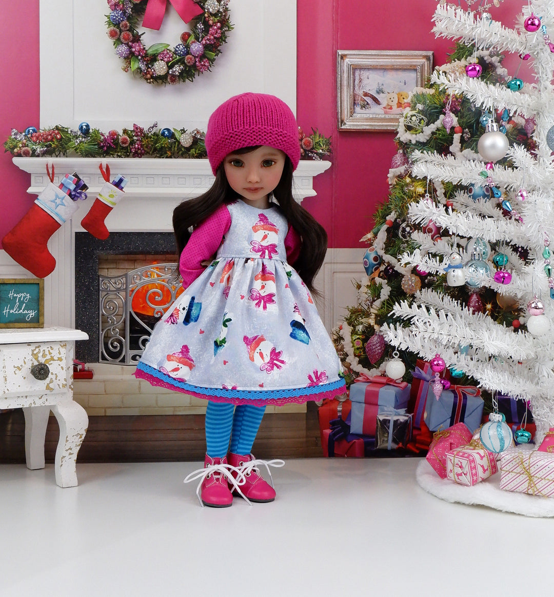 Bundled Up Snowman - dress ensemble with boots for Ruby Red Fashion Friends doll