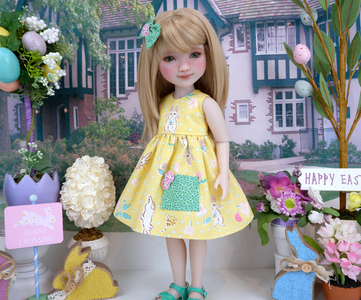 Bunnies & Blossoms - dress with sandals for Ruby Red Fashion Friends doll