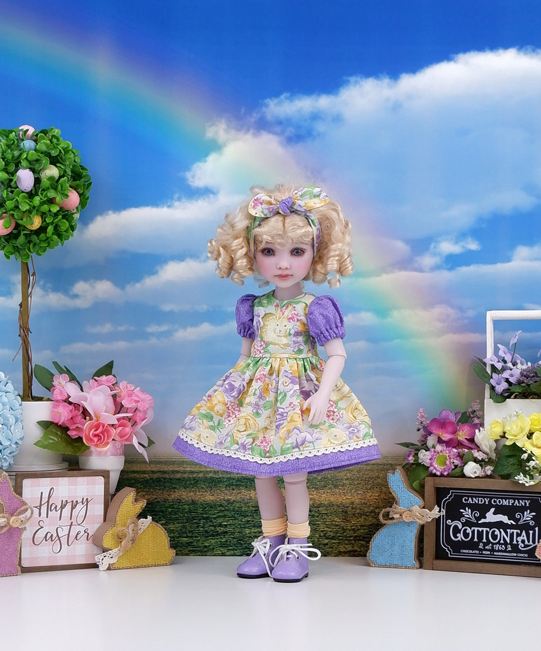 Bunnies & Chicks - dress and boots for Ruby Red Fashion Friends doll