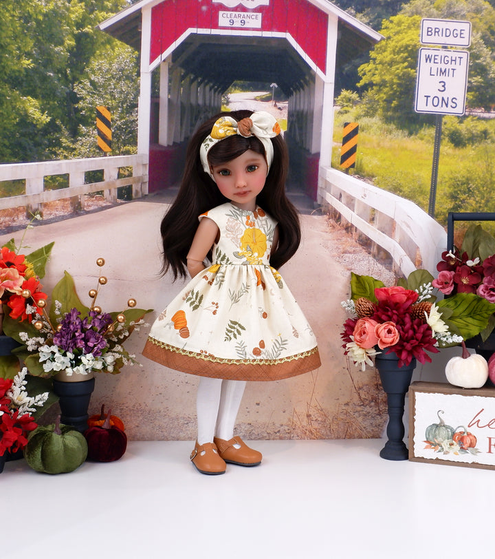 Butternut Pumpkins - dress with shoes for Ruby Red Fashion Friends doll
