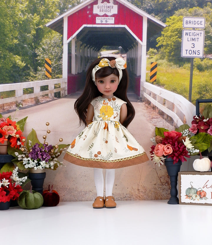 Butternut Pumpkins - dress with shoes for Ruby Red Fashion Friends doll