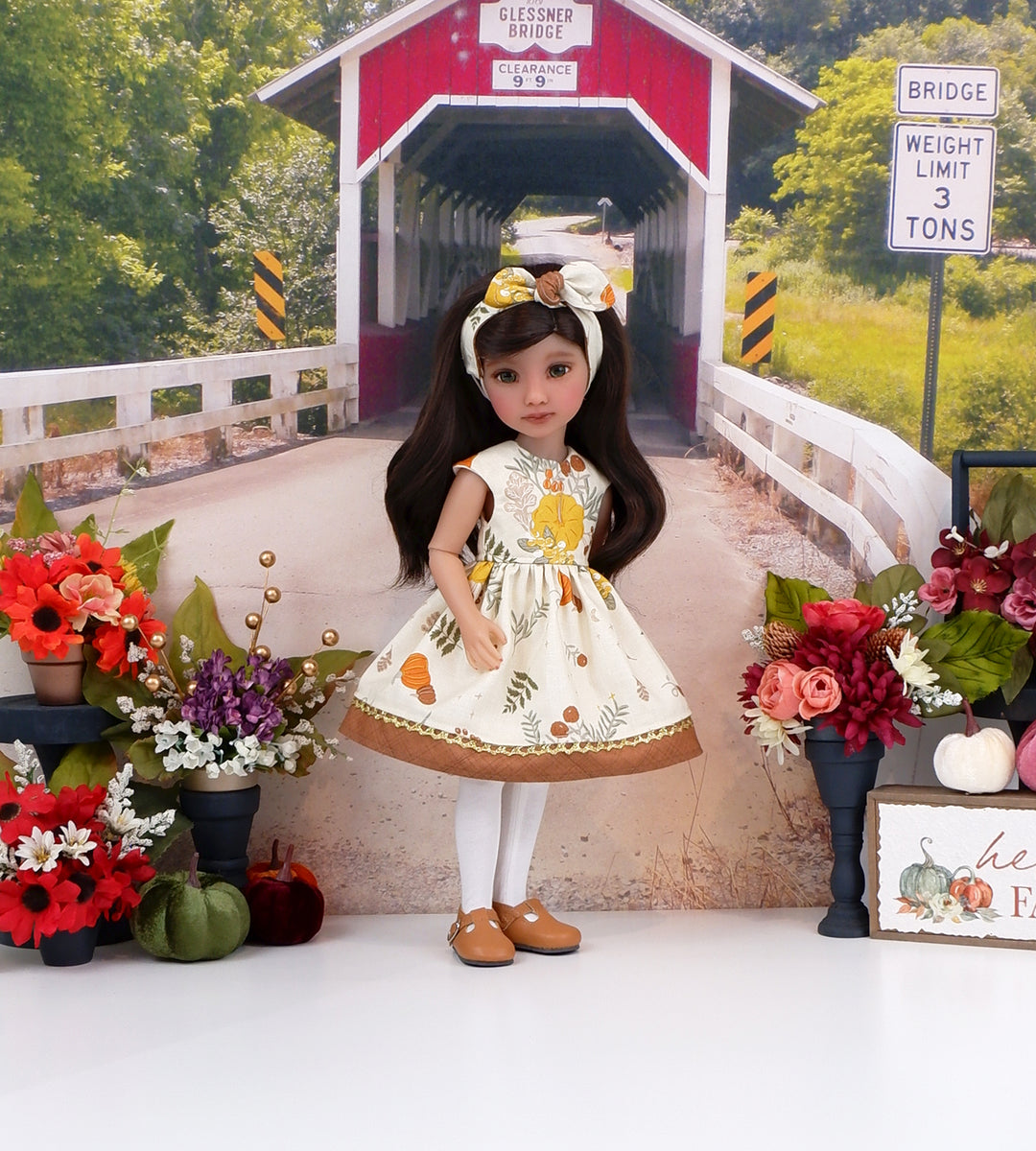 Butternut Pumpkins - dress with shoes for Ruby Red Fashion Friends doll