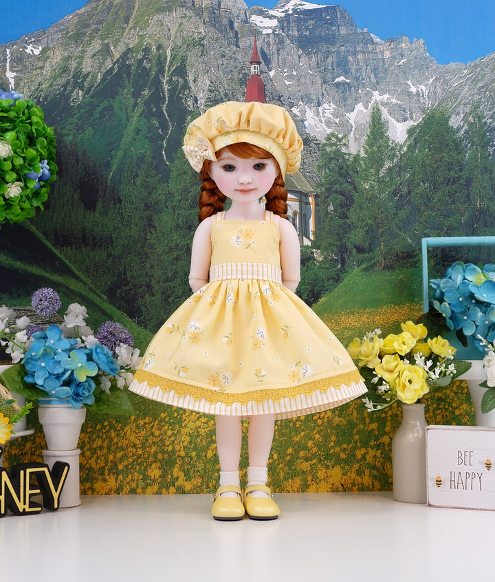 Butterscotch Floral - dress and shoes for Ruby Red Fashion Friends doll