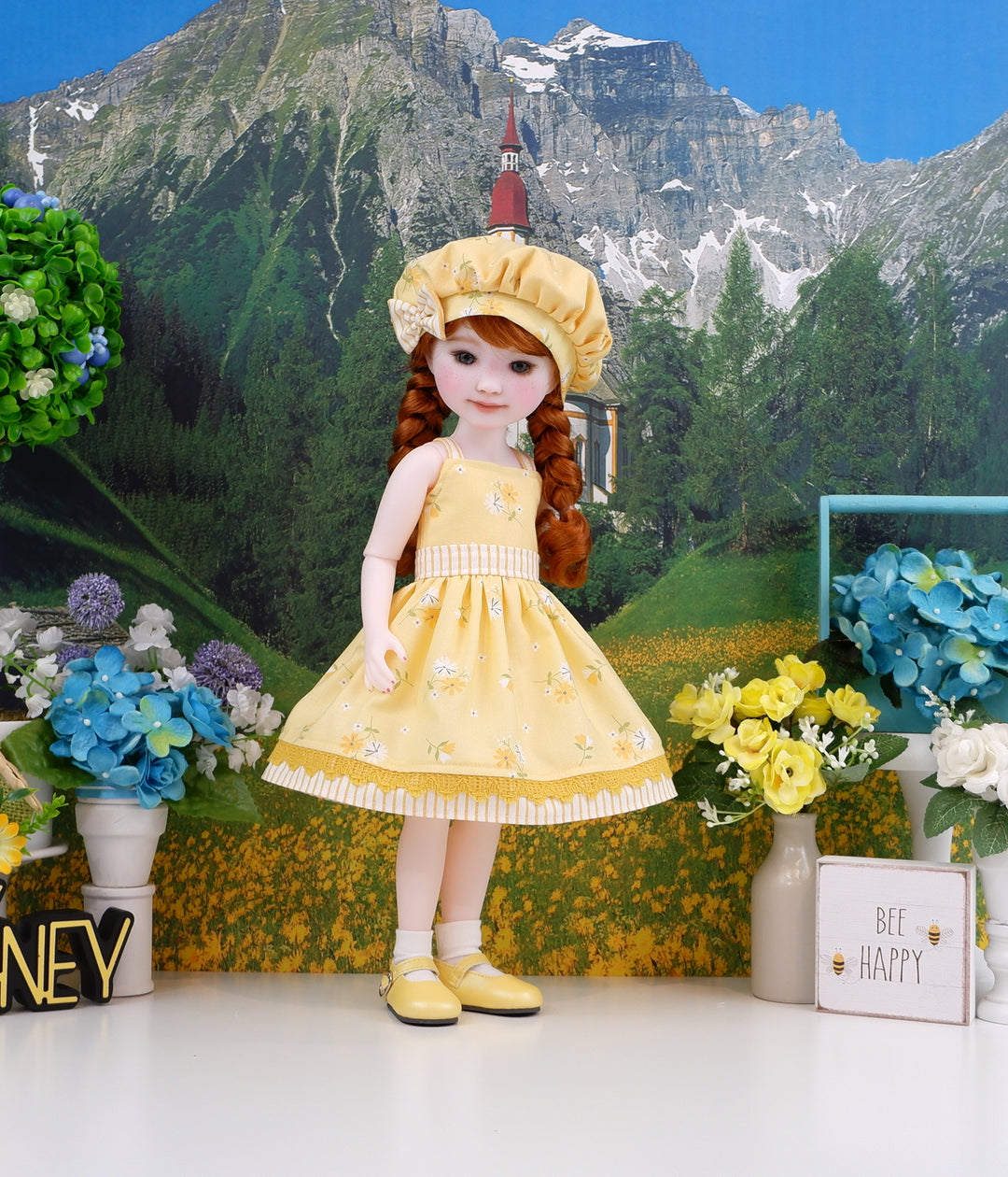 Butterscotch Floral - dress and shoes for Ruby Red Fashion Friends doll