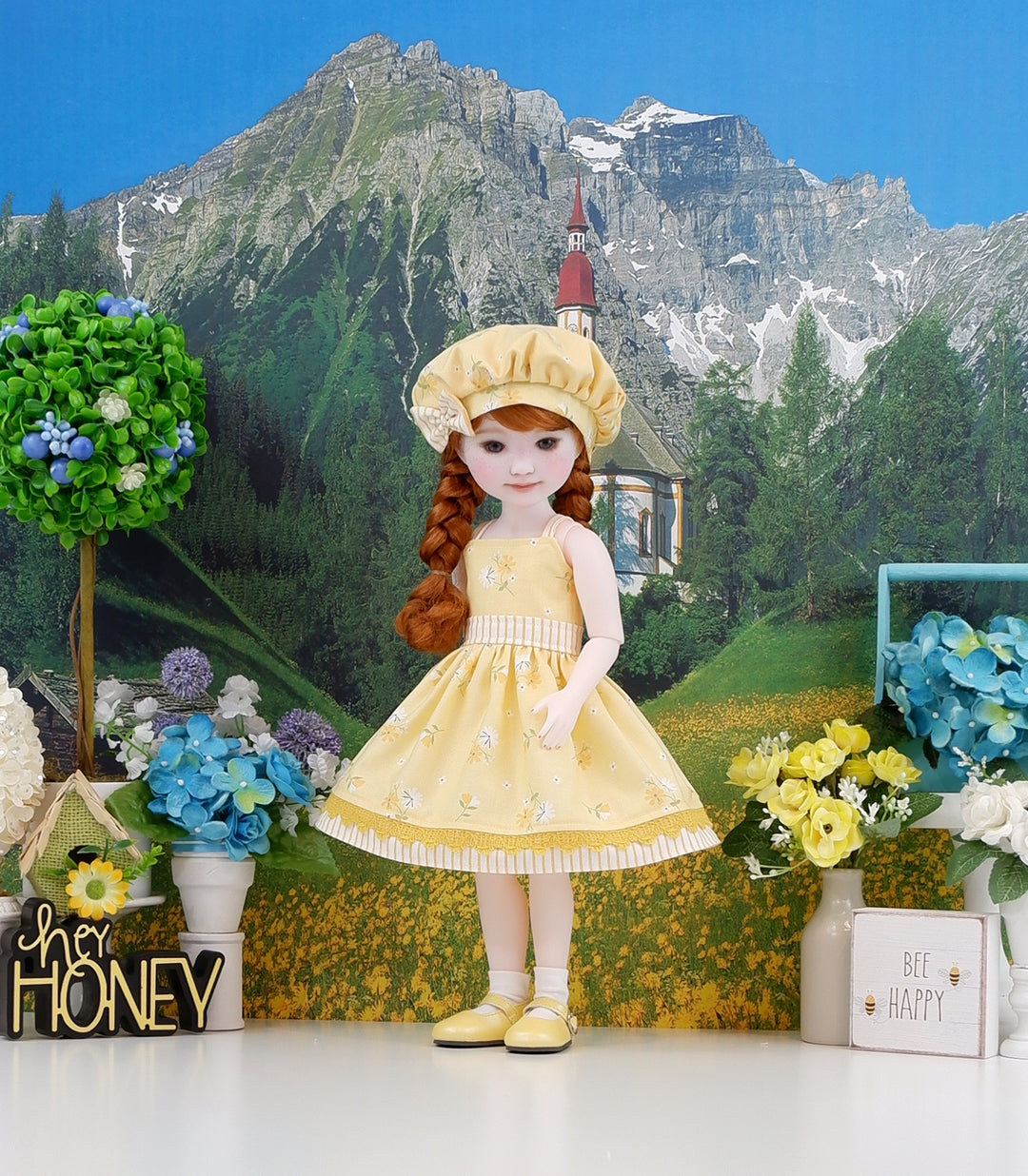 Butterscotch Floral - dress and shoes for Ruby Red Fashion Friends doll