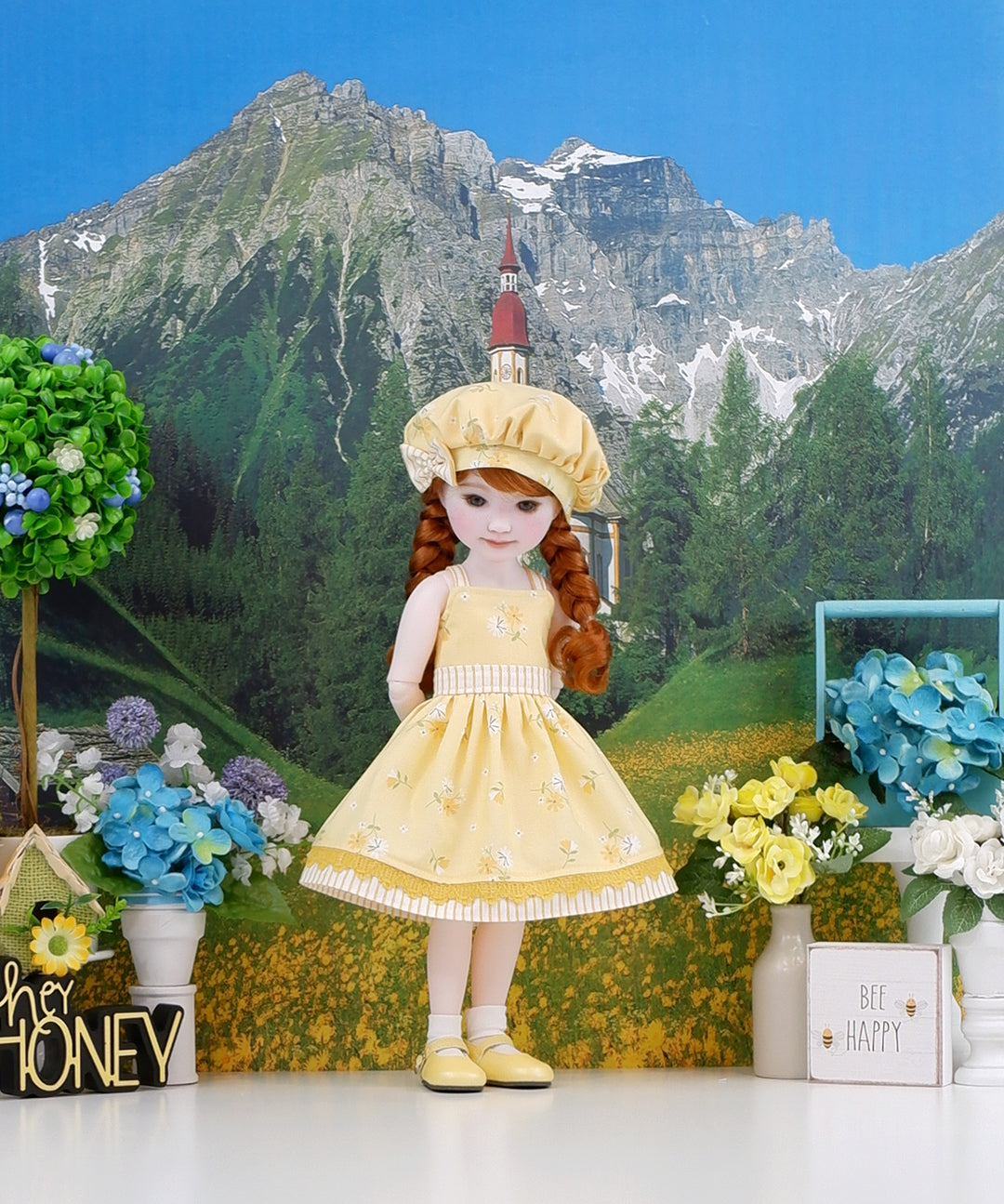 Butterscotch Floral - dress and shoes for Ruby Red Fashion Friends doll