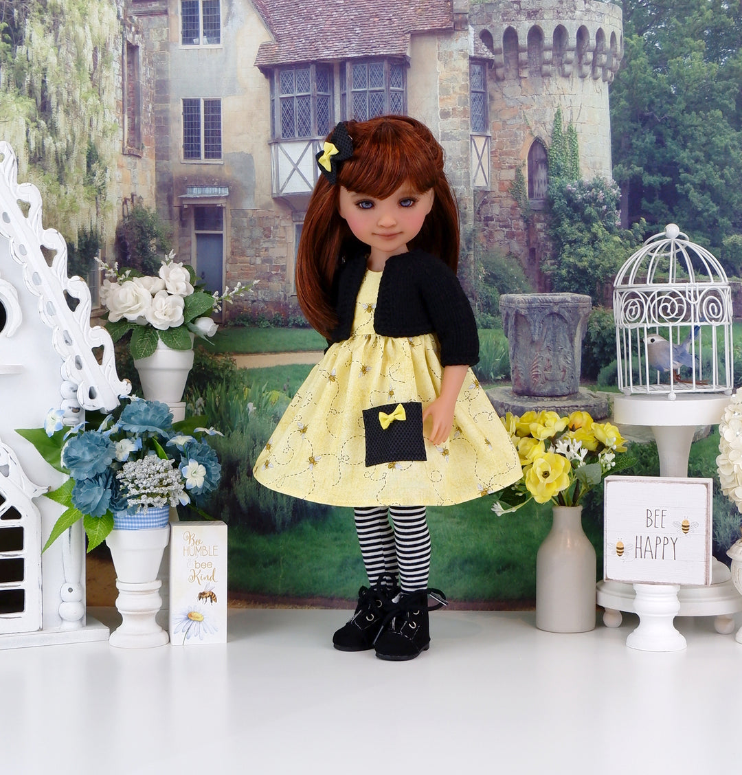 Buzz Off - dress with sweater & boots for Ruby Red Fashion Friends doll