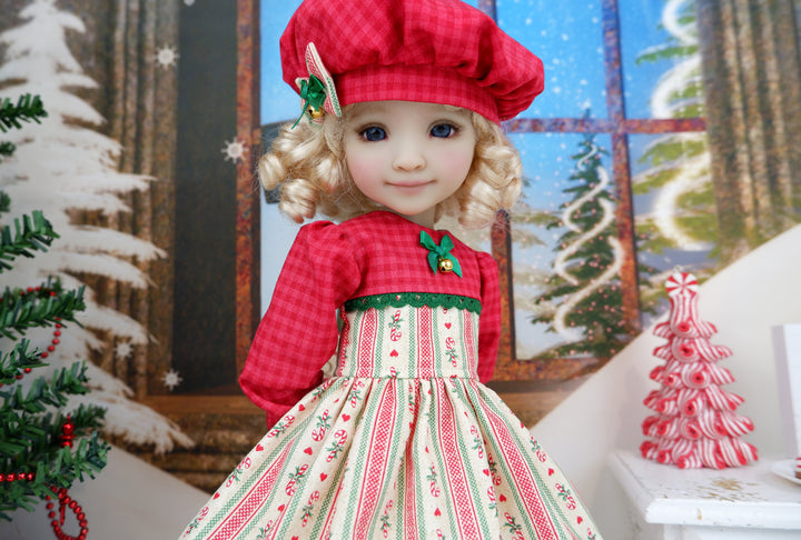 Candy Cane Cheer - dress with shoes for Ruby Red Fashion Friends doll