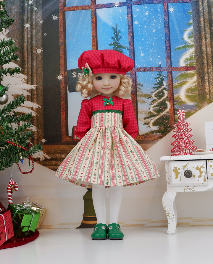 Candy Cane Cheer - dress with shoes for Ruby Red Fashion Friends doll