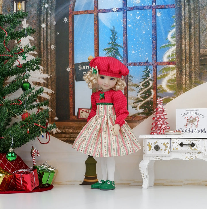 Candy Cane Cheer - dress with shoes for Ruby Red Fashion Friends doll