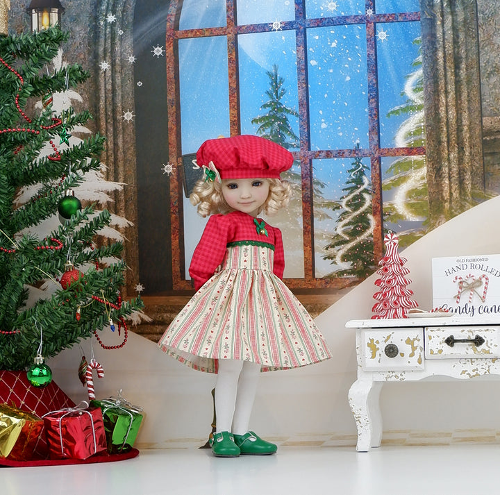 Candy Cane Cheer - dress with shoes for Ruby Red Fashion Friends doll