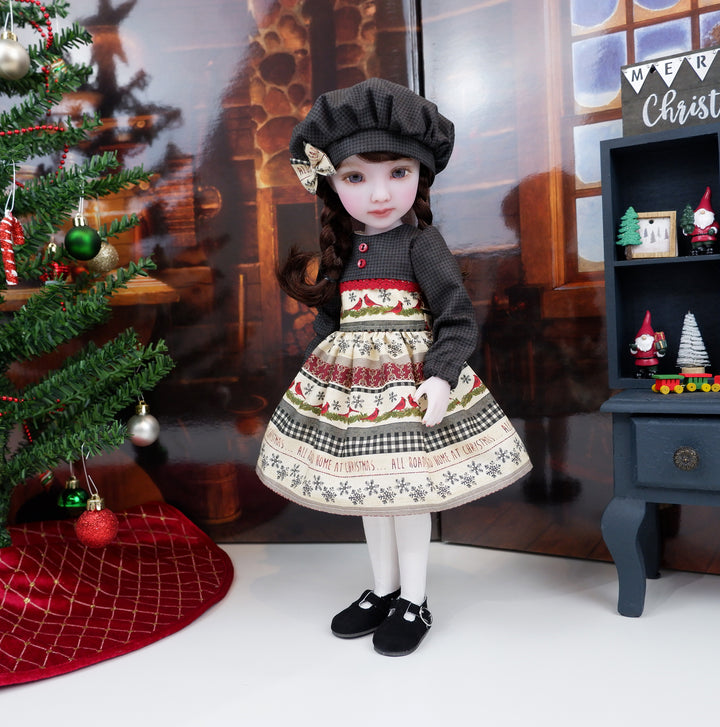 Cardinal Noel - dress with shoes for Ruby Red Fashion Friends doll