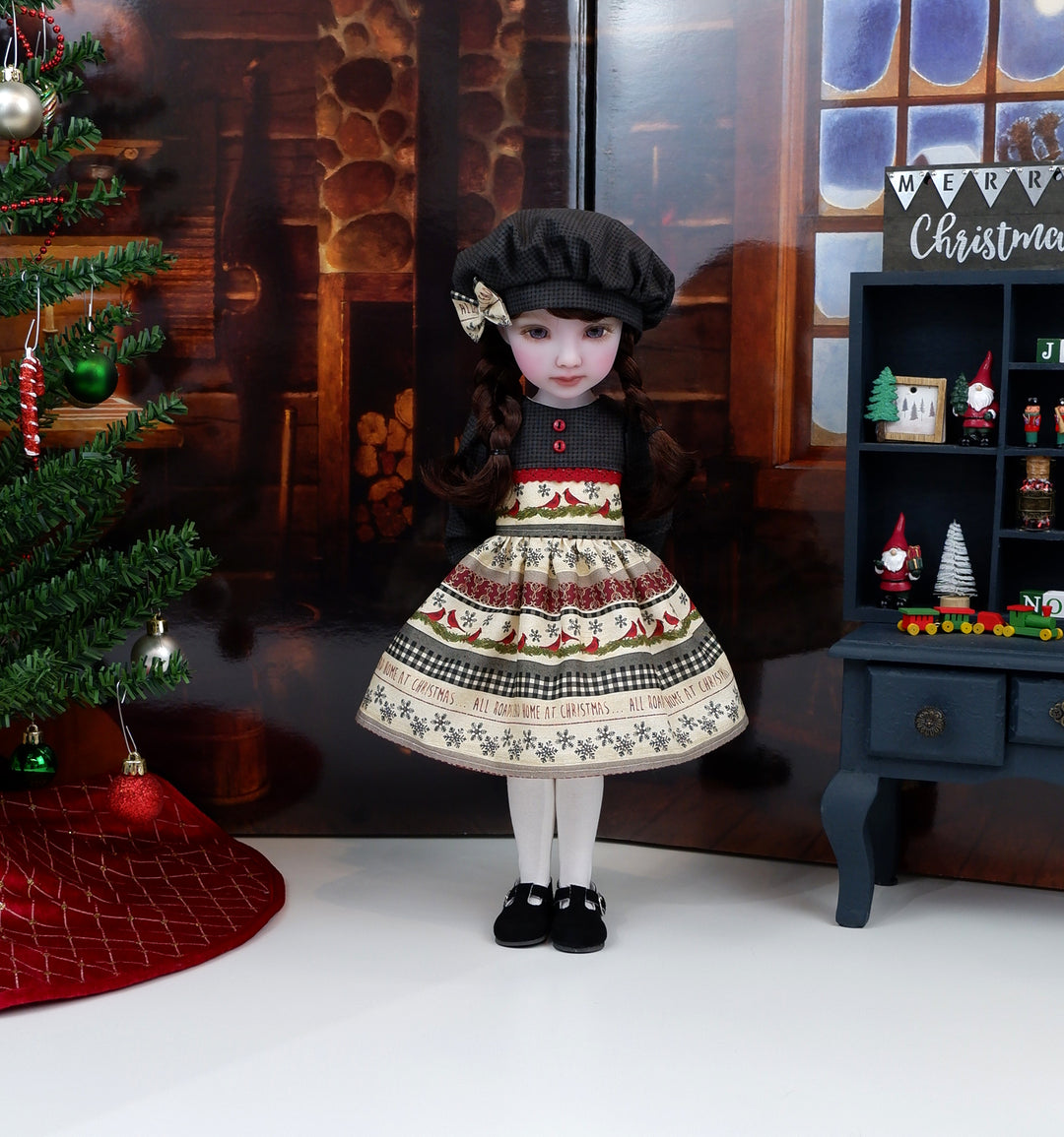 Cardinal Noel - dress with shoes for Ruby Red Fashion Friends doll