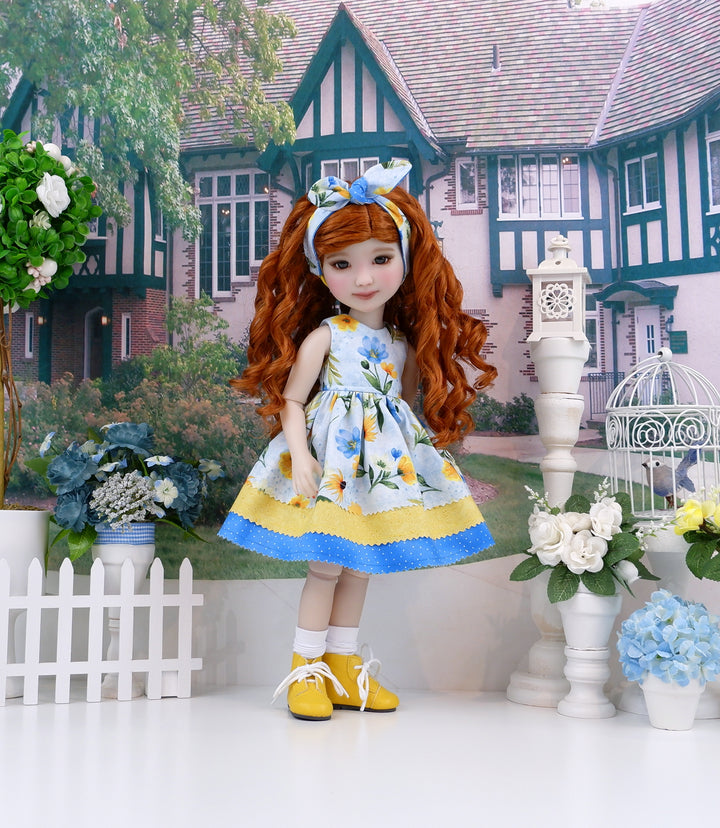 Cascadian Wildflowers - dress with boots for Ruby Red Fashion Friends doll