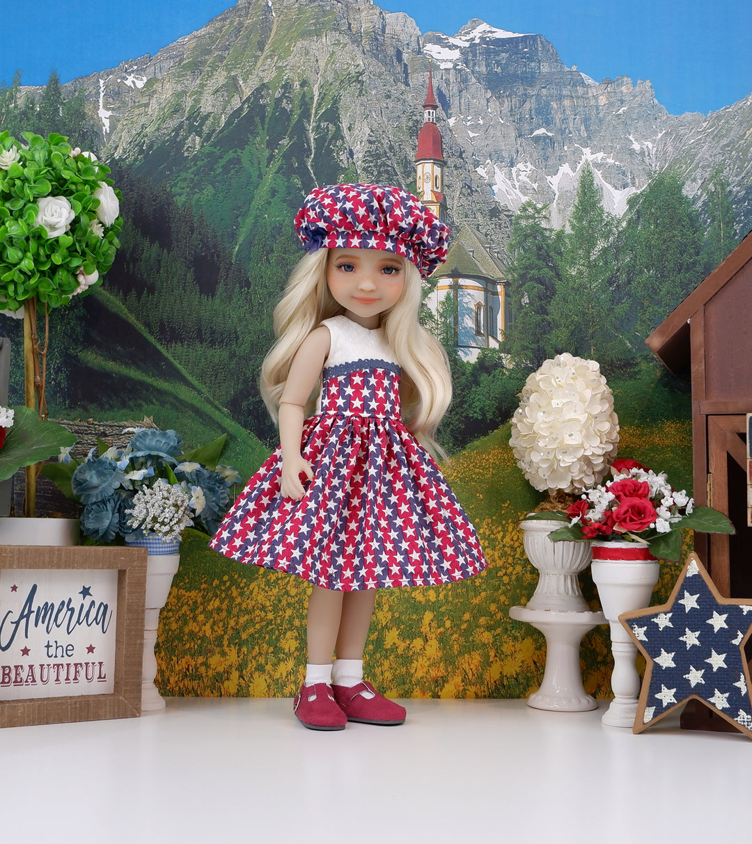 Celebrate America - dress and shoes for Ruby Red Fashion Friends doll
