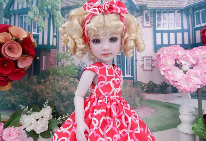 Chain of Hearts - dress with shoes for Ruby Red Fashion Friends doll