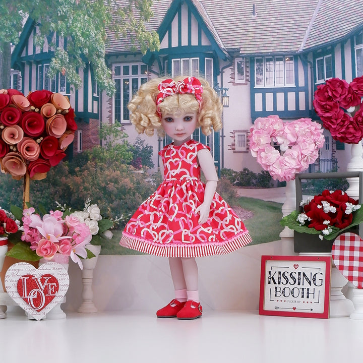 Chain of Hearts - dress with shoes for Ruby Red Fashion Friends doll
