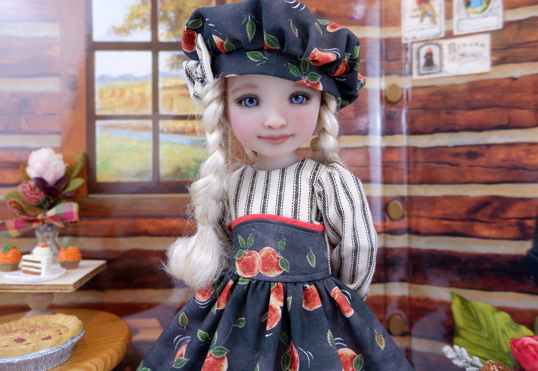 Chalkboard Apples - dress with shoes for Ruby Red Fashion Friends doll