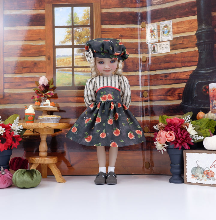 Chalkboard Apples - dress with shoes for Ruby Red Fashion Friends doll