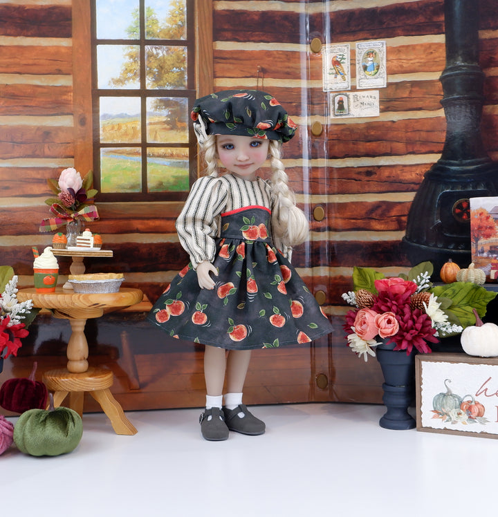 Chalkboard Apples - dress with shoes for Ruby Red Fashion Friends doll
