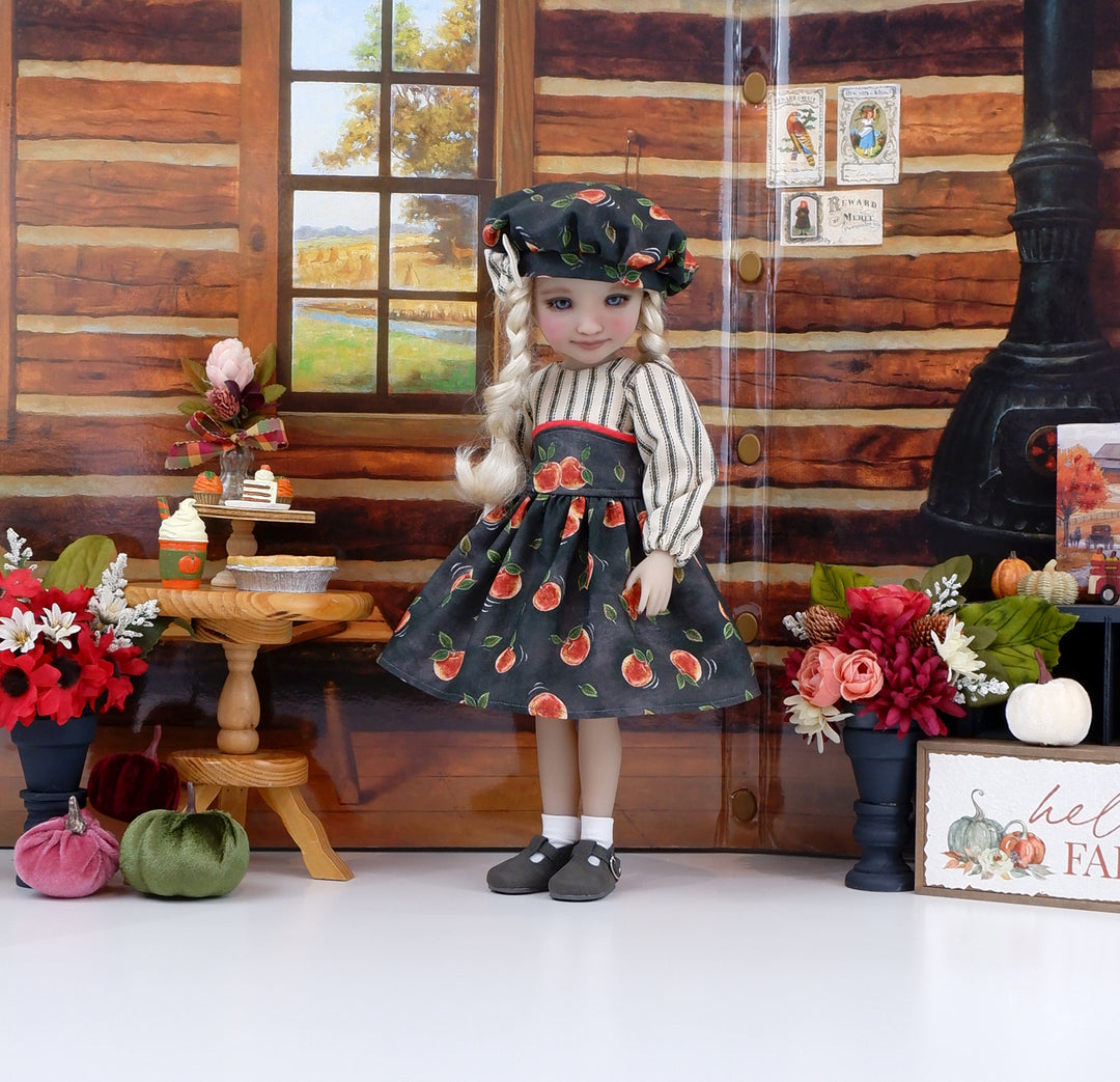 Chalkboard Apples - dress with shoes for Ruby Red Fashion Friends doll