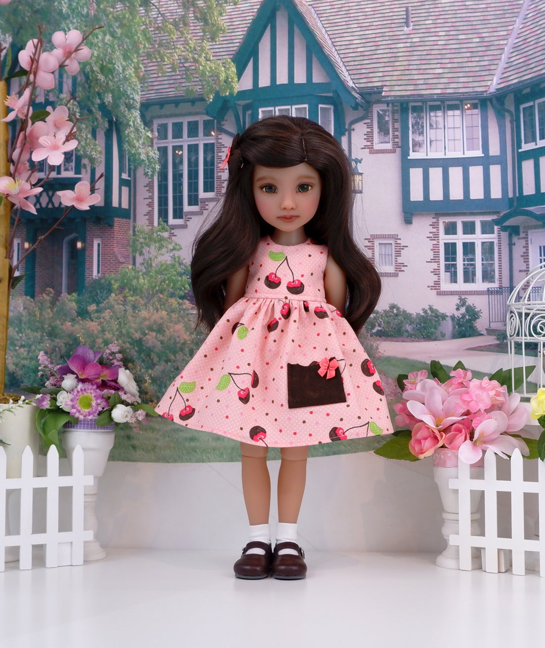Cherries & Chocolate - dress with shoes for Ruby Red Fashion Friends doll