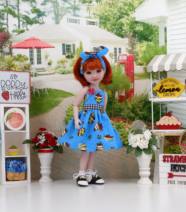 Cherries in a Bowl - dress with saddle shoes for Ruby Red Fashion Friends doll