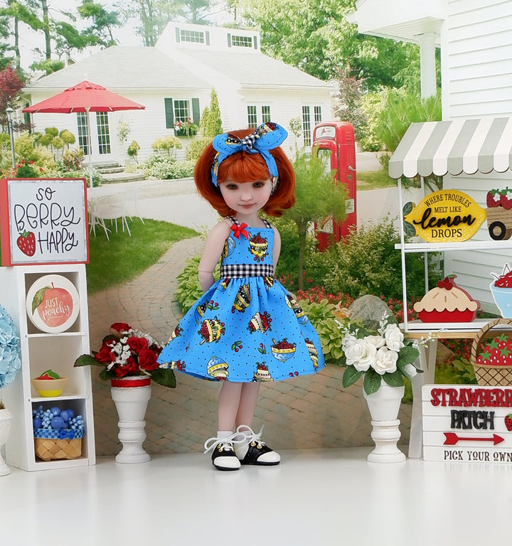 Cherries in a Bowl - dress with saddle shoes for Ruby Red Fashion Friends doll