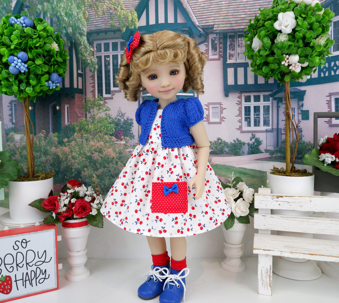 Cherry Americana - dress with sweater & boots for Ruby Red Fashion Friends doll