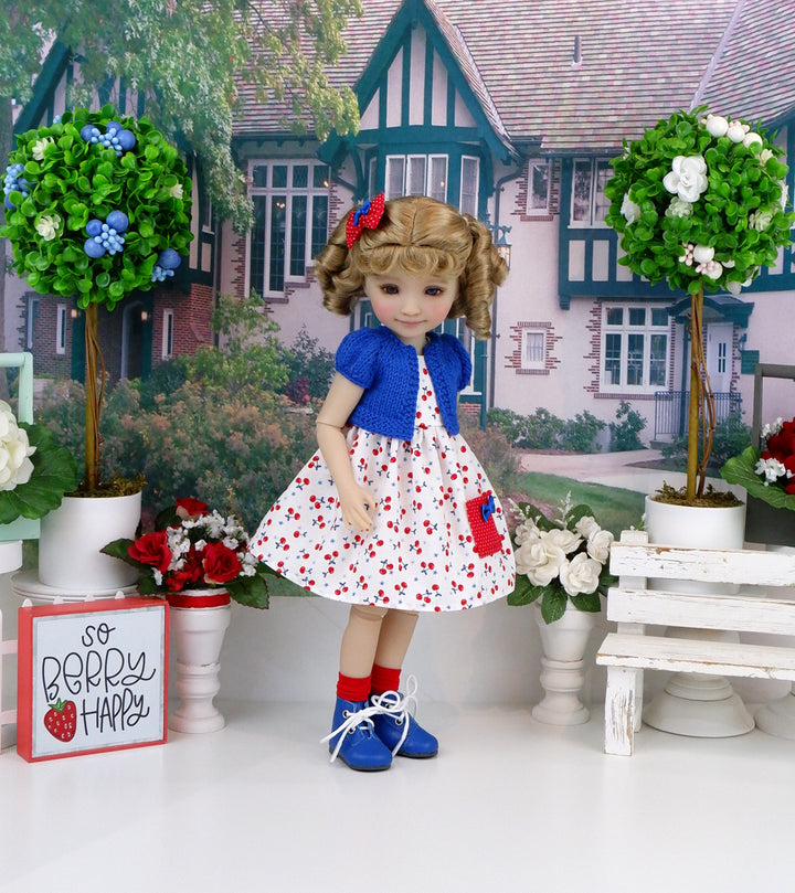 Cherry Americana - dress with sweater & boots for Ruby Red Fashion Friends doll