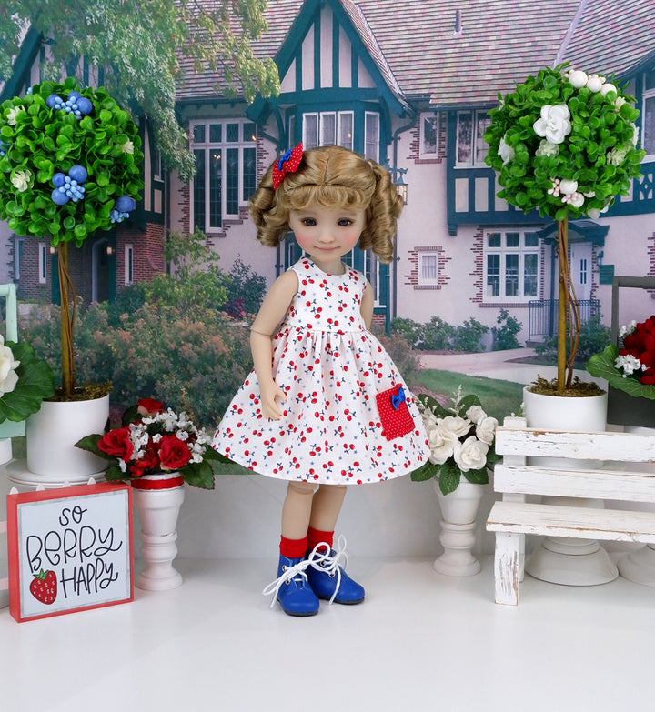 Cherry Americana - dress with sweater & boots for Ruby Red Fashion Friends doll