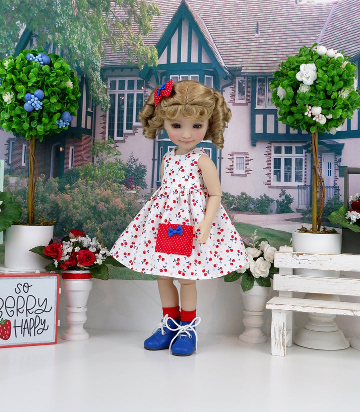 Cherry Americana - dress with sweater & boots for Ruby Red Fashion Friends doll