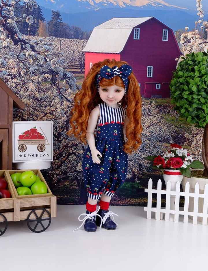 Cherry Harvest - romper with boots for Ruby Red Fashion Friends doll