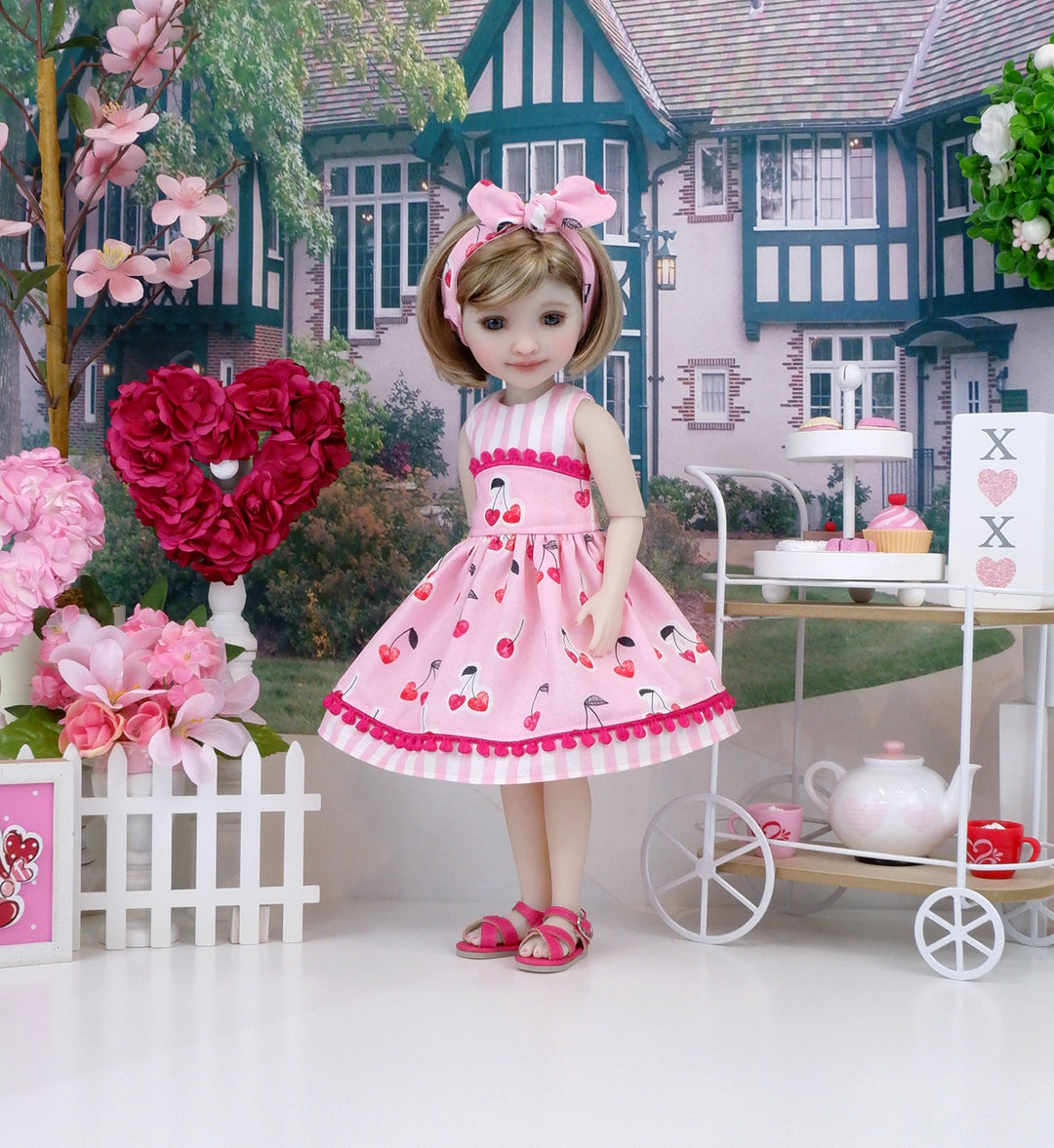 Cherry Heart - dress with sandals for Ruby Red Fashion Friends doll Cottontail Doll Designs Cherry Heart - dress with sandals for Ruby Red Fashion Friends doll Cottontail Doll Designs