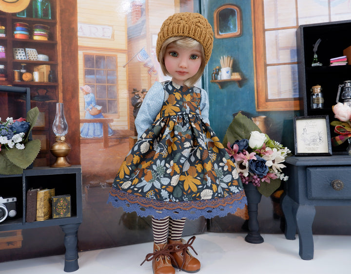 Chestnut Grove - dress ensemble with boots for Ruby Red Fashion Friends doll