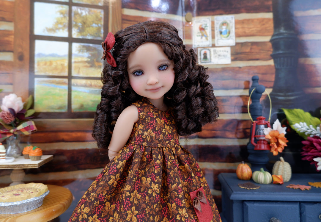 Chestnut Leaves - dress with sweater & boots for Ruby Red Fashion Friends doll