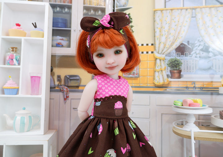 Chocolate Cupcakes - dress with sandals for Ruby Red Fashion Friends doll