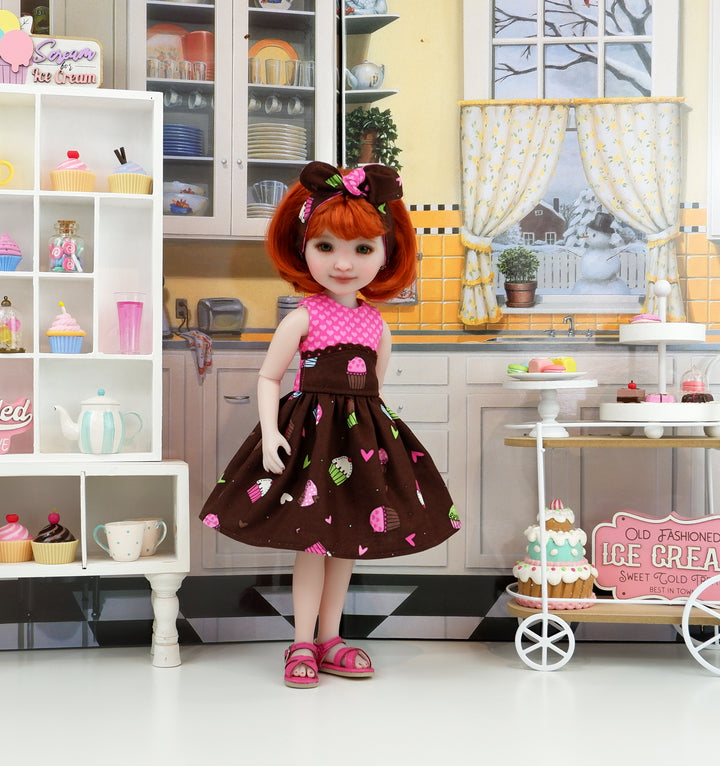 Chocolate Cupcakes - dress with sandals for Ruby Red Fashion Friends doll