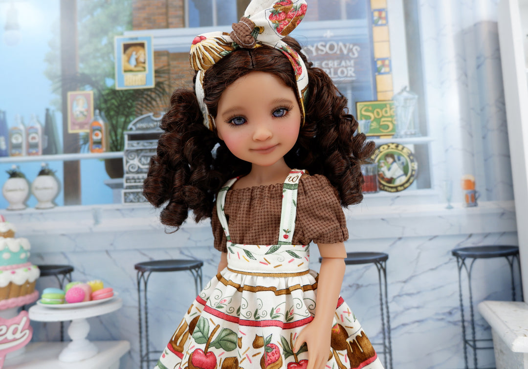 Chocolate Treats - blouse & jumper with boots for Ruby Red Fashion Friends doll