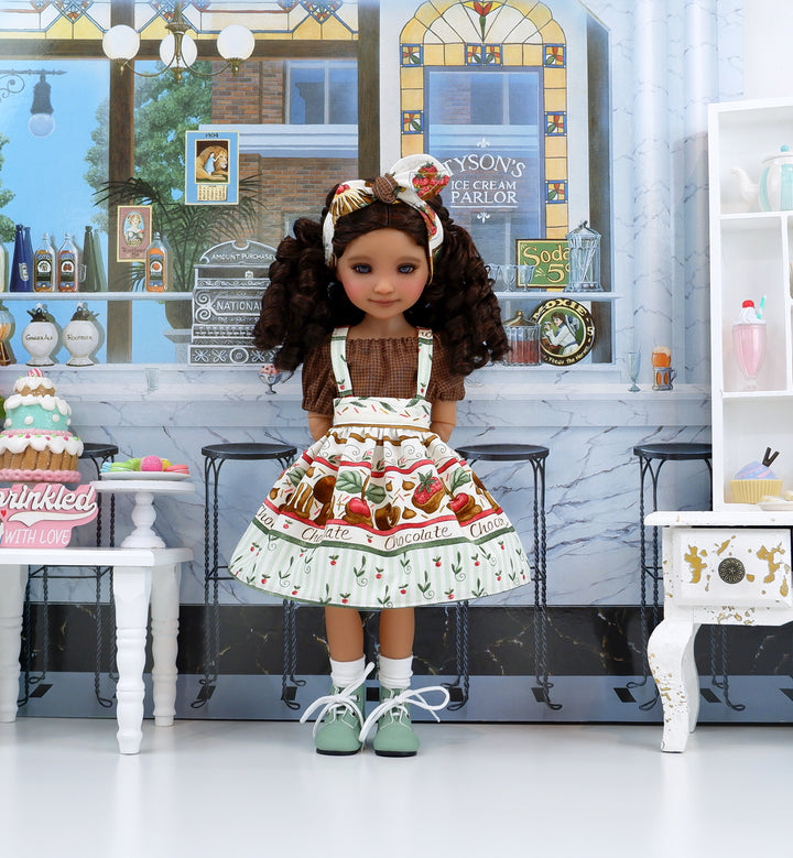 Chocolate Treats - blouse & jumper with boots for Ruby Red Fashion Friends doll