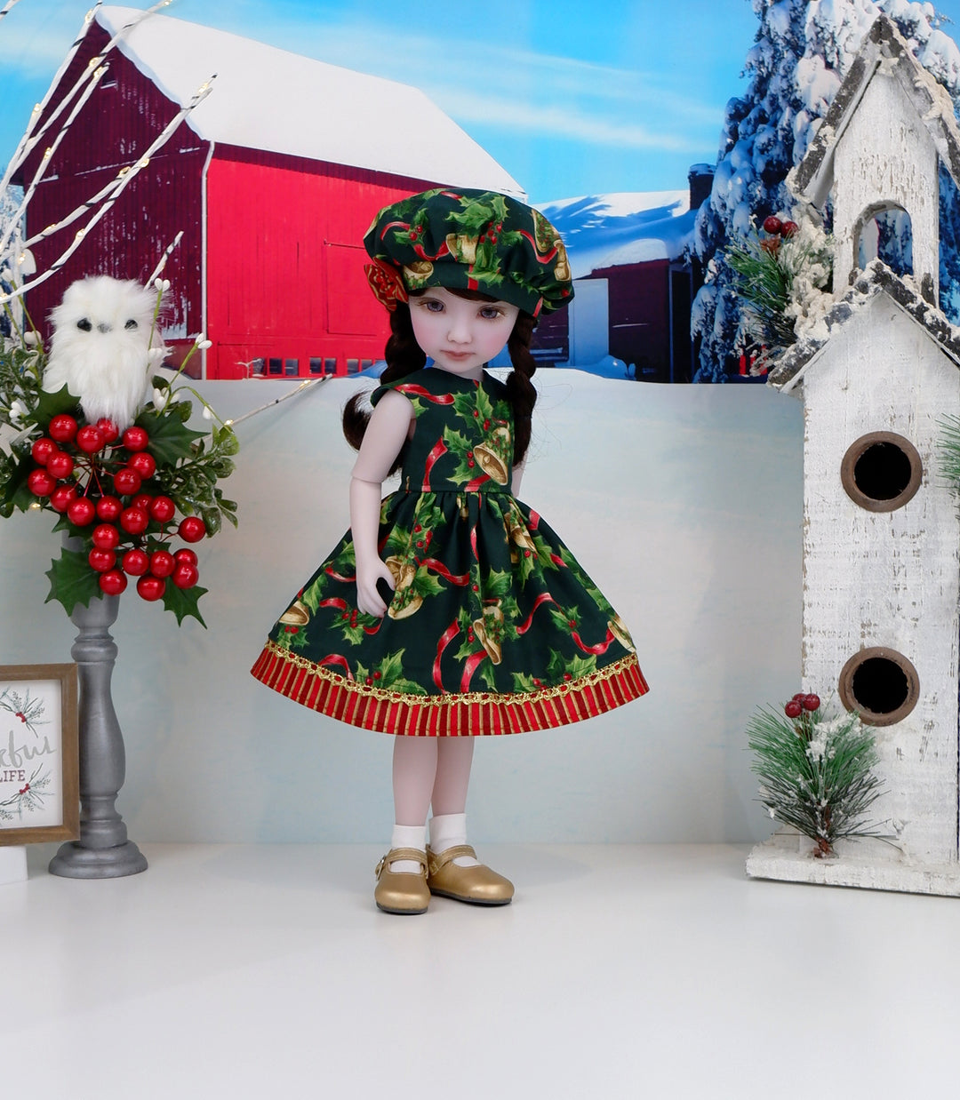 Christmas Bells - dress with shoes for Ruby Red Fashion Friends doll