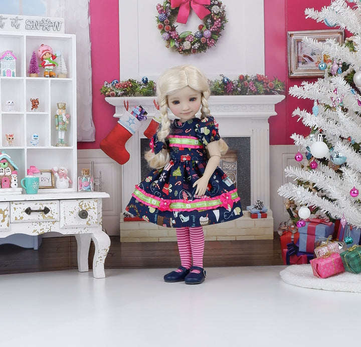 Christmas Charms - dress with shoes for Ruby Red Fashion Friends doll