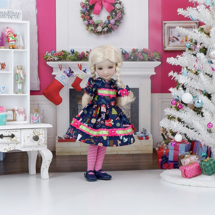 Christmas Charms - dress with shoes for Ruby Red Fashion Friends doll