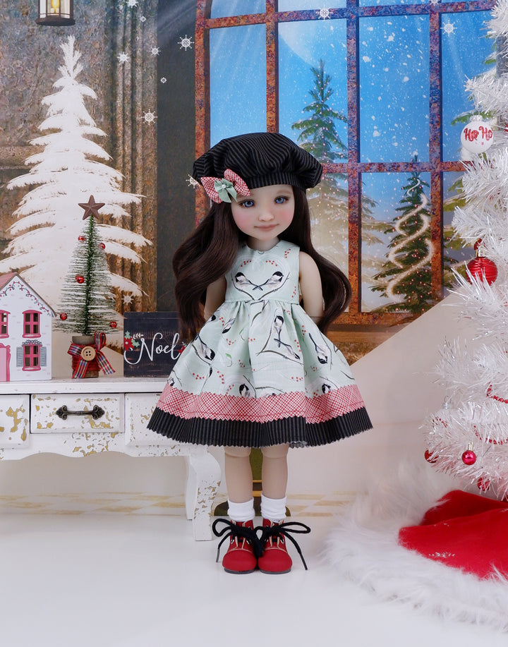 Christmas Chickadee - dress with boots for Ruby Red Fashion Friends doll