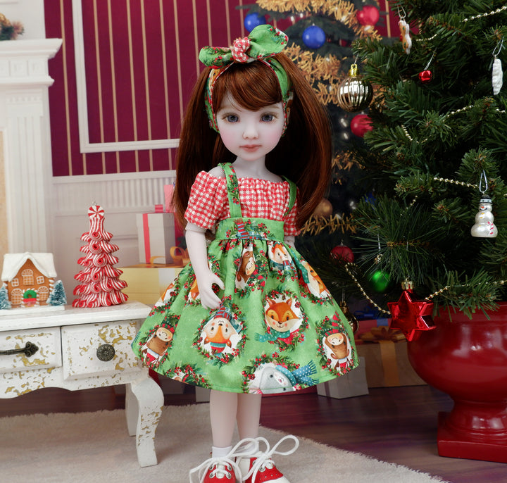 Christmas Critters - blouse & jumper with saddle shoes for Ruby Red Fashion Friends doll